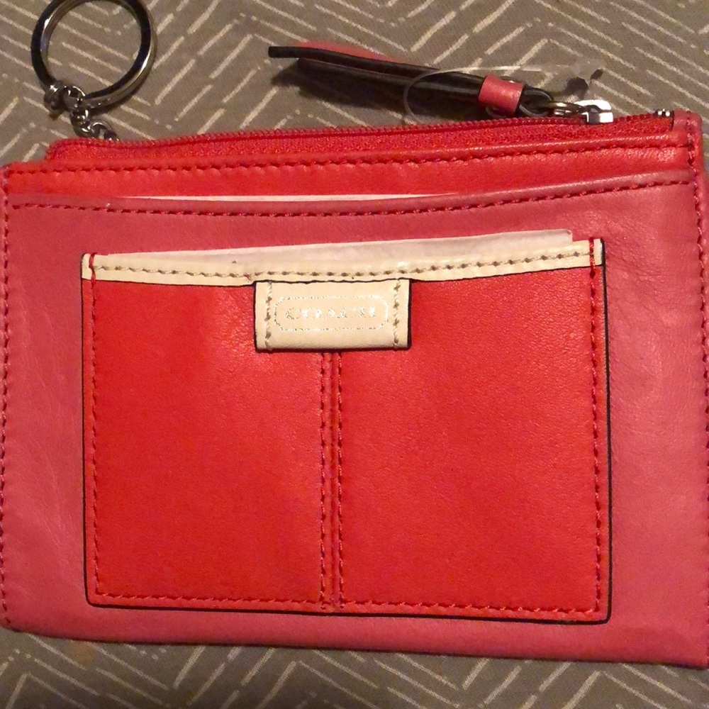 Coach pink keychain wallet excellent condition NWOT